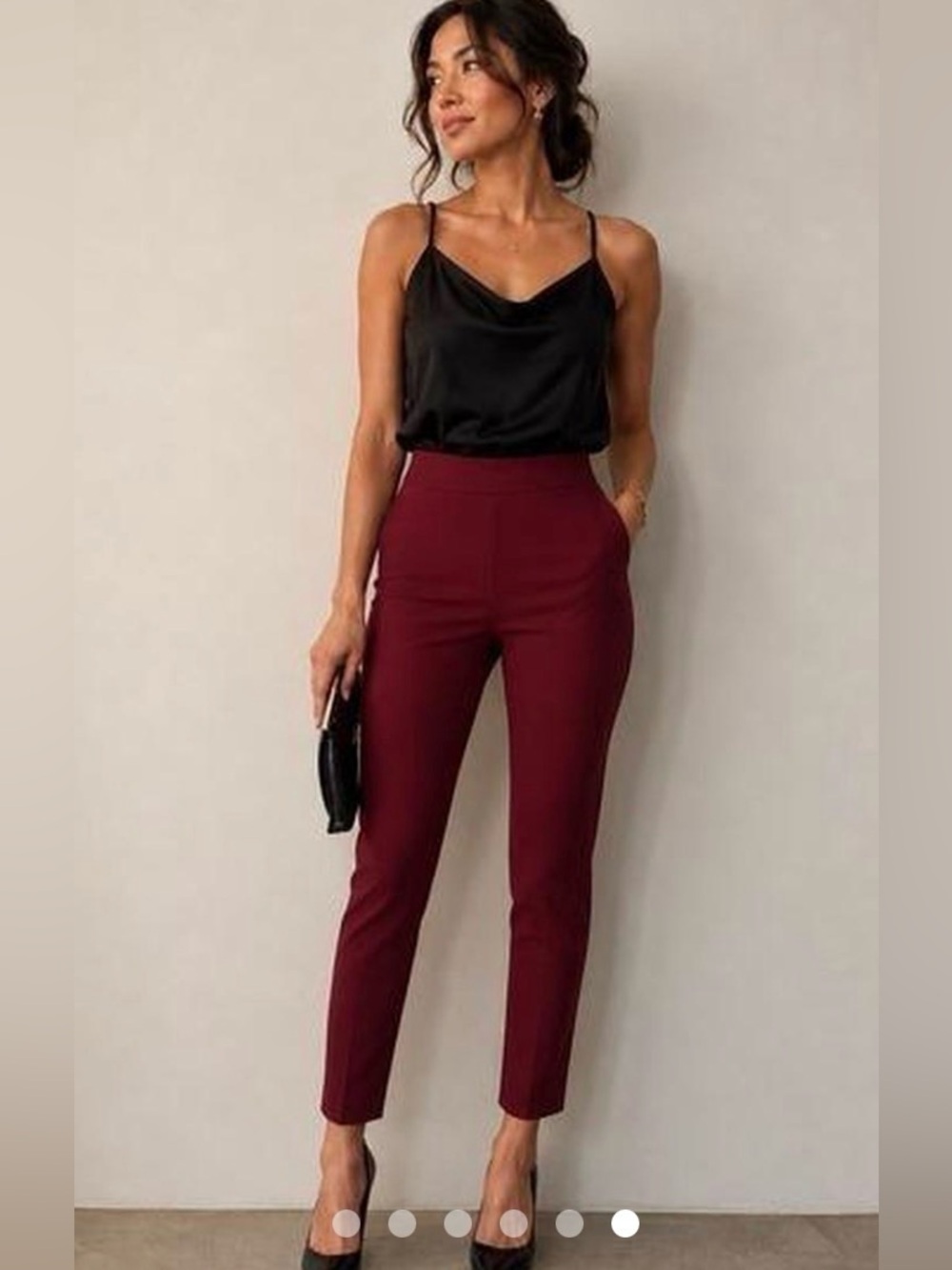 Theory Burgundy Navalane Slim Trouser Pants Size 2